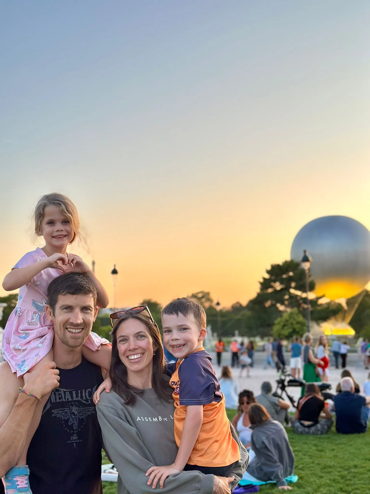 Andrew Duncan with his family at sunset